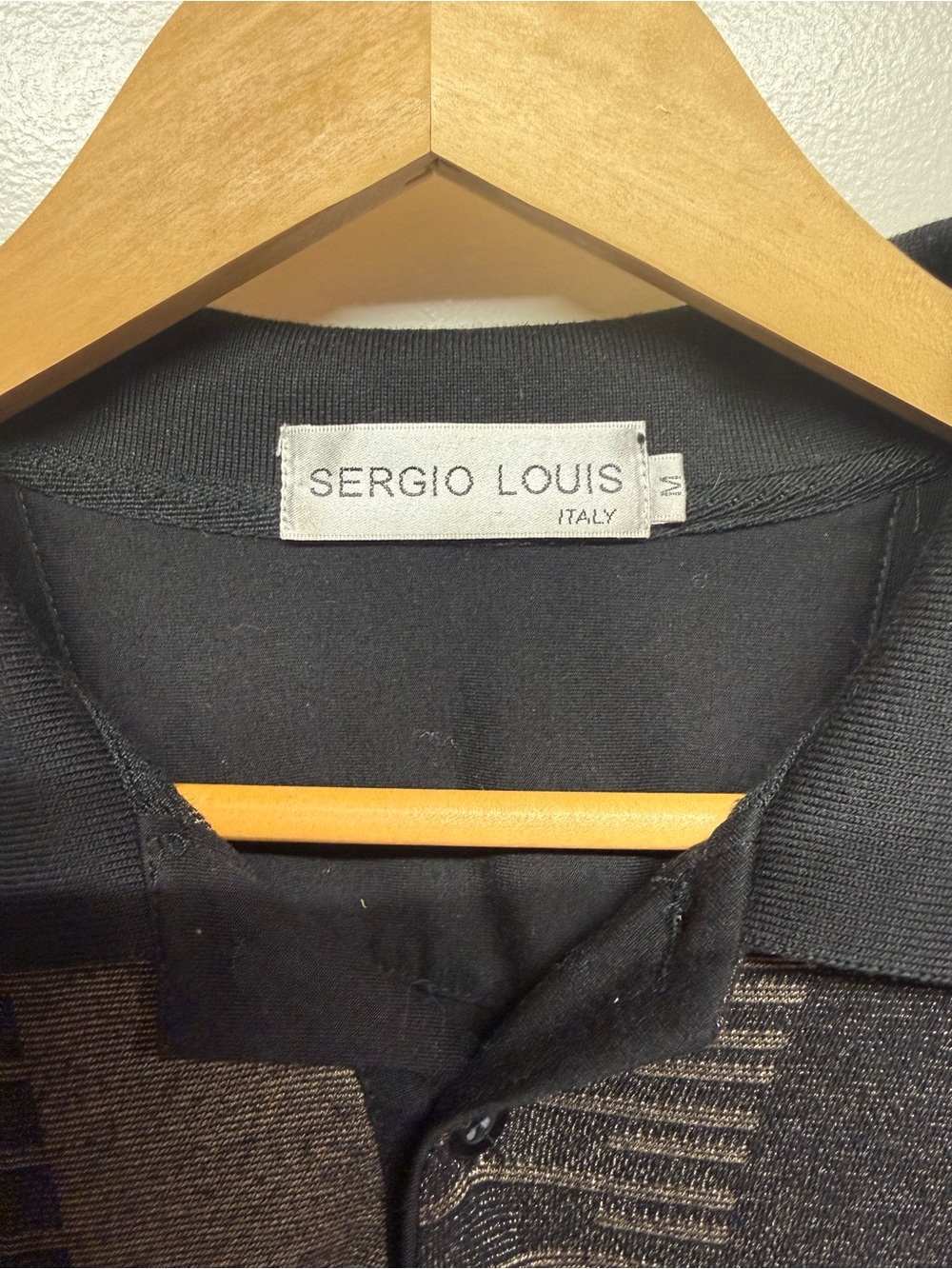 Black & Brown Patterned Polo Shirt - Picture 2 of 3